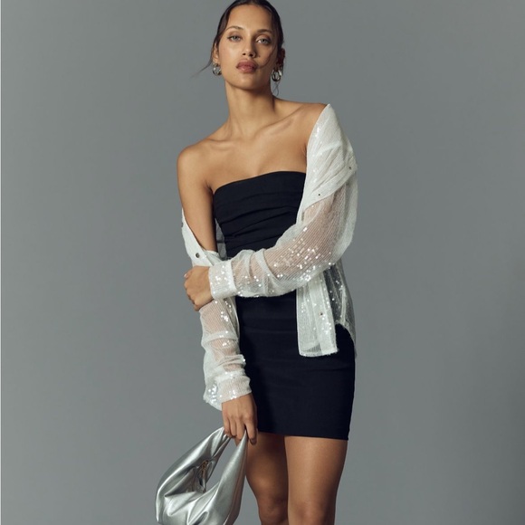 Anthropologie Strapless Mini Bodycon Dress (Size Medium) - Picture 3 of 8